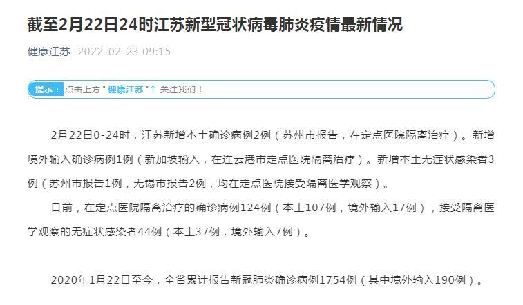 2月20日苏州新增确诊病例7例详情及江苏各地疫情数据