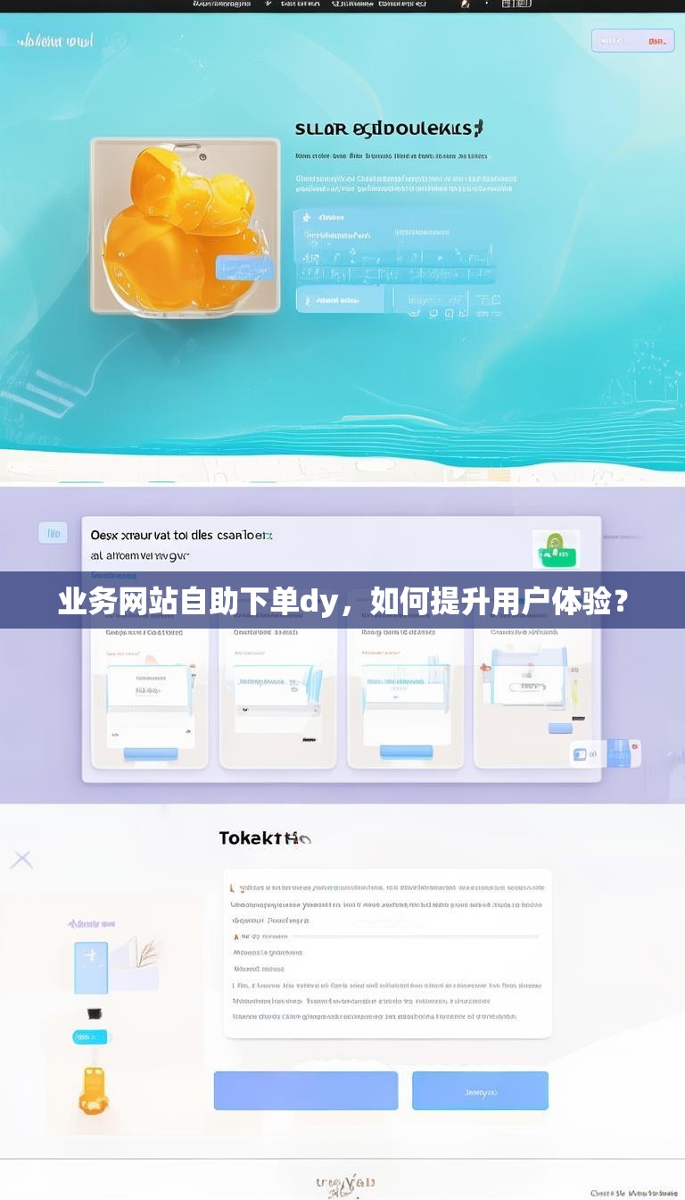业务网站自助下单dy，如何提升用户体验？