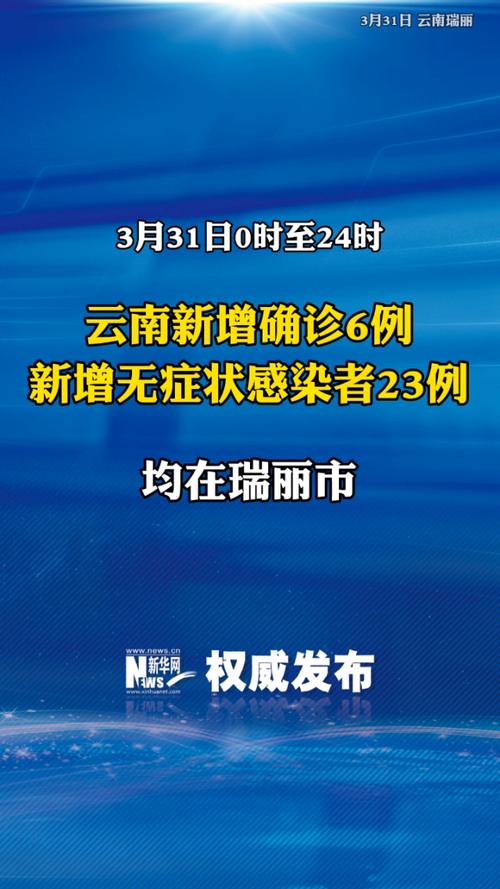 3月31日云南新增23例无症状感染者，均在瑞丽市