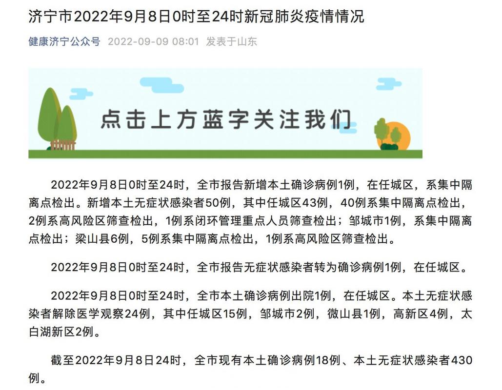 济宁疫情最新情况通报 今日济宁疫情最新消息