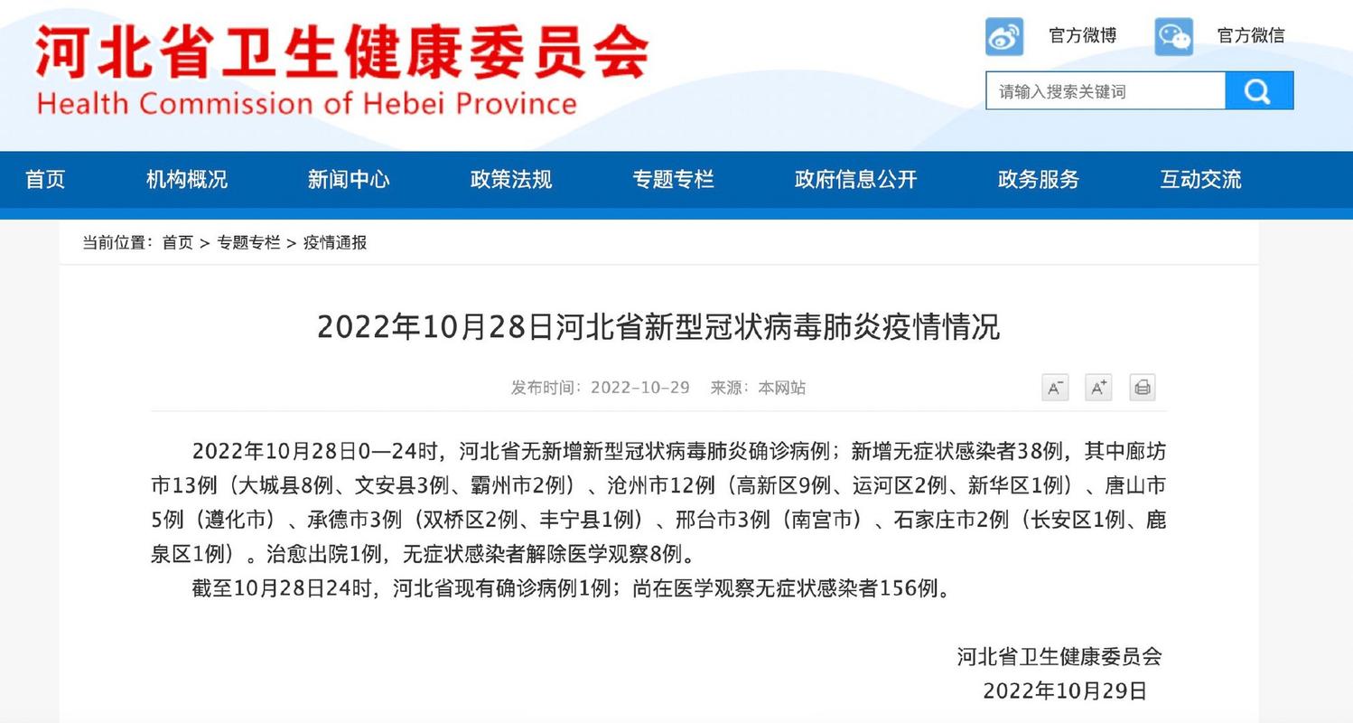 河北新增本土无症状28例 另有30例无症状感染者情况
